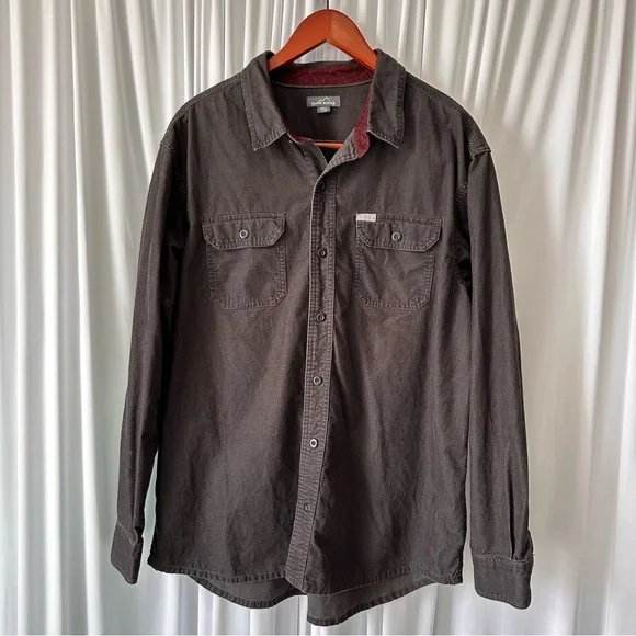 Eddie Bauer Dark Brown Shirt with Red Accent - Picture 5 of 7